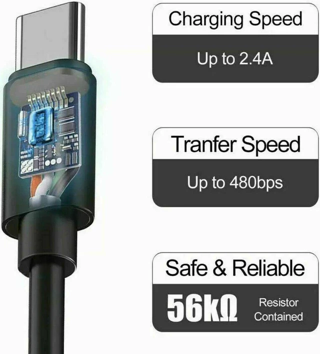 Alt view image 4 of 7 - For Samsung USB Type C Fast Charger Cable Galaxy S9 S10 S20 Ultra Note 9 10 20