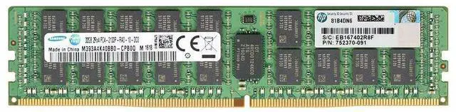 Alt view image 4 of 5 - HP 752370-091 32Gb 1 X 32Gb Pc417000 Dual Rank X4 Ddr4 2133Mhz Sdram Cas151515 Registered Memory Kit