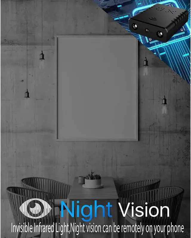 Alt view image 4 of 7 - Mini Spy Camera Wifi, Smallest Hidden Cameras For Home Security Surveillance With Video Small Portable Nanny Cam With Phone App, Motion Detection, Night Vision For Indoor