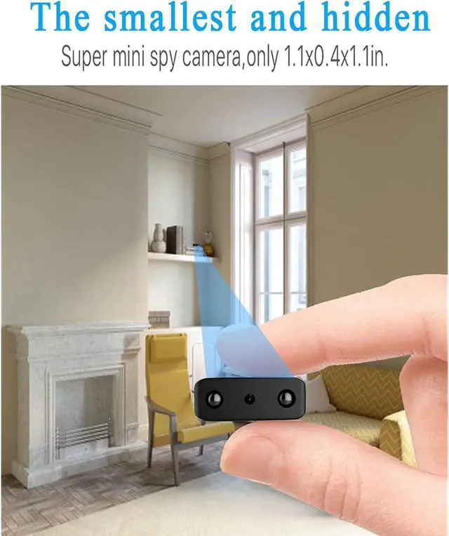 Alt view image 2 of 7 - Mini Spy Camera Wifi, Smallest Hidden Cameras For Home Security Surveillance With Video Small Portable Nanny Cam With Phone App, Motion Detection, Night Vision For Indoor