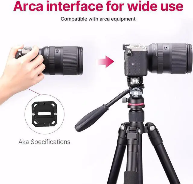 Alt view image 6 of 7 - Zell Video Fluid Head For Camera Tripod - U-190 Mini Pan Tilt Head Small Panoramic Ball Head With Arca Swiss Quick Release Plate Lightweight Filming Equipment For Compact Camera Load Up To 6.6Lb/3Kg