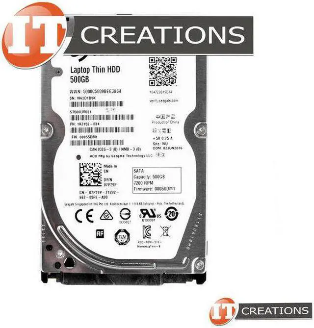 Alt view image 5 of 5 - 7P79P 500GB 7200RPM SATA 3.5Inch Dell Hard Drive