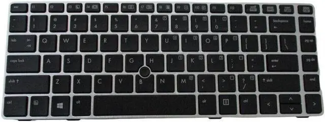 Main image of Keyboard with Pointer for HP Elitebook 8460P 8470P Laptops - Silver Frame