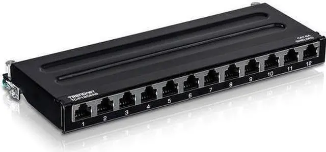 Alt view image 9 of 9 - TRENDnet TC-P12C6AS 12-Port Cat6A Shielded Wall Mount Patch Panel