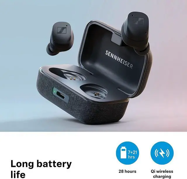 Alt view image 5 of 7 - Sennheiser Consumer Audio Momentum True Wireless 3 Earbuds -Bluetooth in-Ear Headphones for Music & Calls with Adaptive Noise Cancellation, IPX4, Qi Charging 28-Hour Battery Life, Graphite, 700074