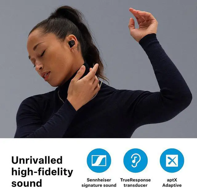 Alt view image 3 of 7 - Sennheiser Consumer Audio Momentum True Wireless 3 Earbuds -Bluetooth in-Ear Headphones for Music & Calls with Adaptive Noise Cancellation, IPX4, Qi Charging 28-Hour Battery Life, Graphite, 700074
