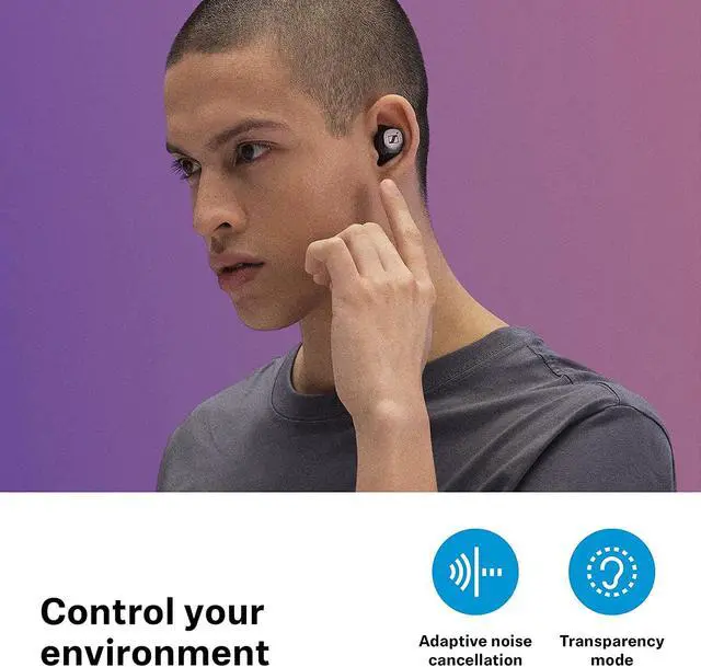 Alt view image 4 of 7 - Sennheiser Consumer Audio Momentum True Wireless 3 Earbuds -Bluetooth in-Ear Headphones for Music & Calls with Adaptive Noise Cancellation, IPX4, Qi Charging 28-Hour Battery Life, Graphite, 700074