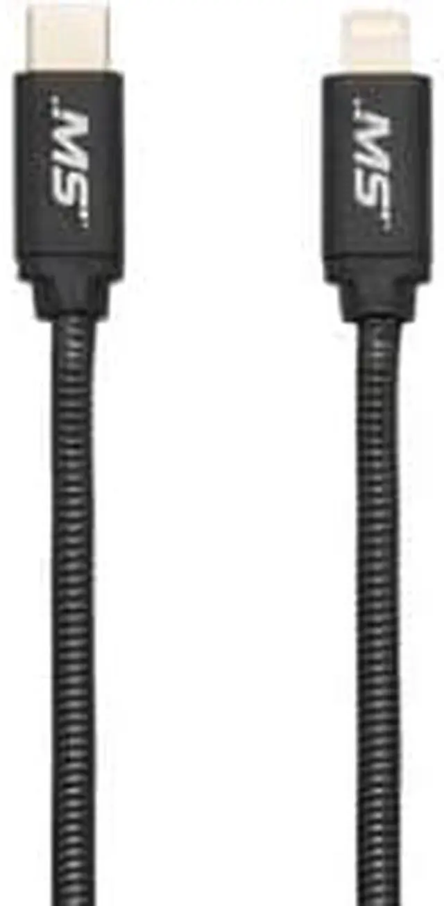 Alt view image 7 of 8 - MobileSpec MBS06903 6 ft. 18W Metal Lightning to USB-C Charge & Sync Cable, Black