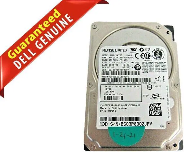 Alt view image 7 of 12 - Dell NP659 146GB 10000 RPM SAS 3Gb/s 2.5" Internal Notebook Hard Drive