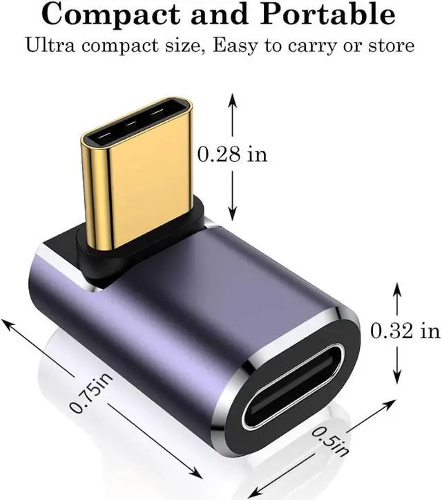 Alt view image 6 of 7 - Zell 90 Degree Right Angle Usb C Male To Usb C Female Adapter, Up And Down Usb Type C Adapter Extender For Steam Deck, Switch, Notebook, Pc, Tablet, Phone And More - 2 Pack