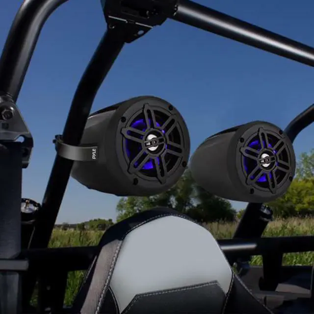 Alt view image 8 of 17 - Pyle 4 Inch 300 Watt Waterproof Marine Tower Speaker System w/ LED Lights, Pair