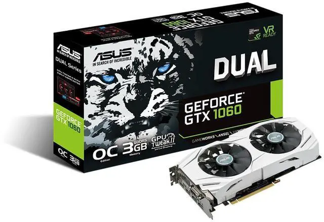 Alt view image 5 of 5 - ASUS GeForce GTX 1060 3GB Dual-Fan OC Edition Graphics Card (DUAL-GTX1060-O3G)