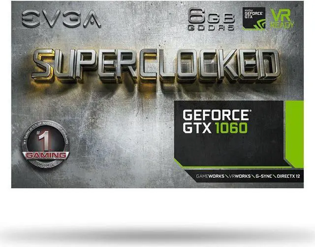 Alt view image 6 of 6 - EVGA GeForce GTX 1060 SC GAMING, ACX 2.0 (Single Fan), 6GB GDDR5, DX12 OSD Suppo