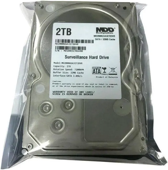 Alt view image 2 of 4 - MDD 2TB 7200RPM SATA 3.5" Surveillance Hard Drive -CCTV DVR, Security System