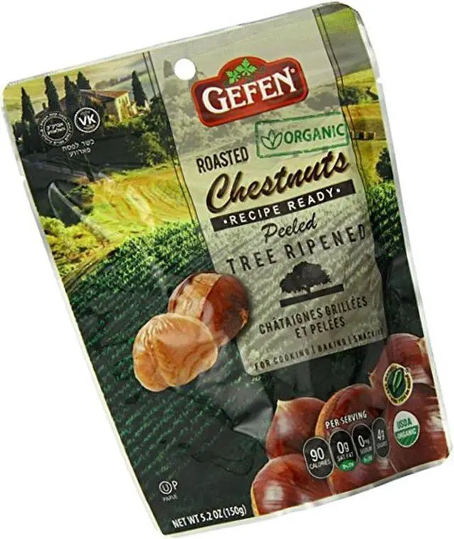Main image of Gefen Organic Whole Roasted and Peeled Chestnuts 5.2oz (4 Pack) 4 Pack