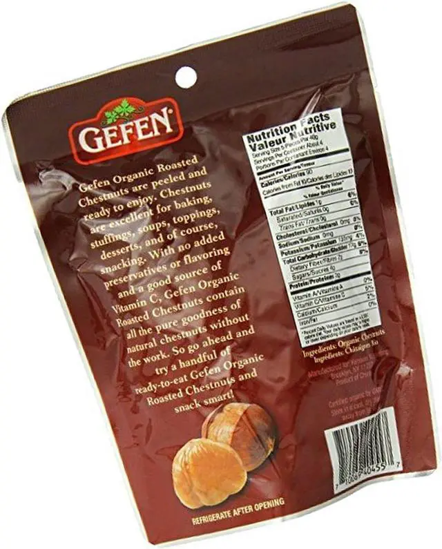 Alt view image 2 of 2 - Gefen Organic Whole Roasted and Peeled Chestnuts 5.2oz (4 Pack) 4 Pack