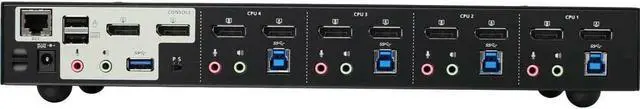 Alt view image 2 of 4 - IOGEAR 4-Port 4K Dual View DisplayPort KVMP with USB 3.0 Hub and Audio (TAA)