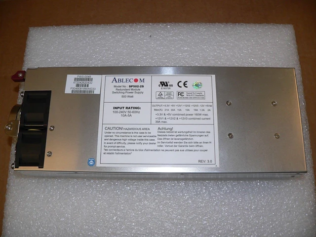 Main image of New pulled Supermicro PWS-0049 Ablecom SP502-2S 500W Switching Power supply