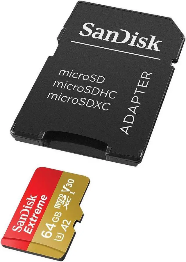 Alt view image 3 of 4 - SanDisk Extreme 64GB microSD UHS-I Card with Adapter - 160MB/s U3 A2 - SDSQXA...