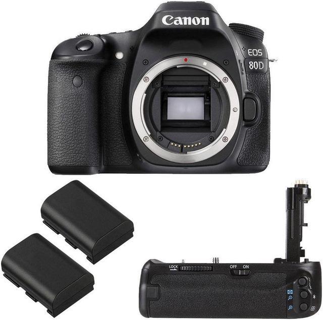 Canon EOS 80D 24.2MP Digital SLR Camera Body + Battery Grip & 2x Extra  Batteries