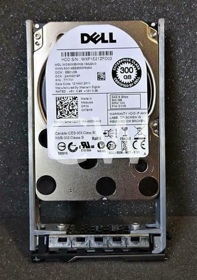 Alt view image 2 of 2 - Dell X79H3 300GB 10K 2.5" 6GBPS SAS HDD w/Tray