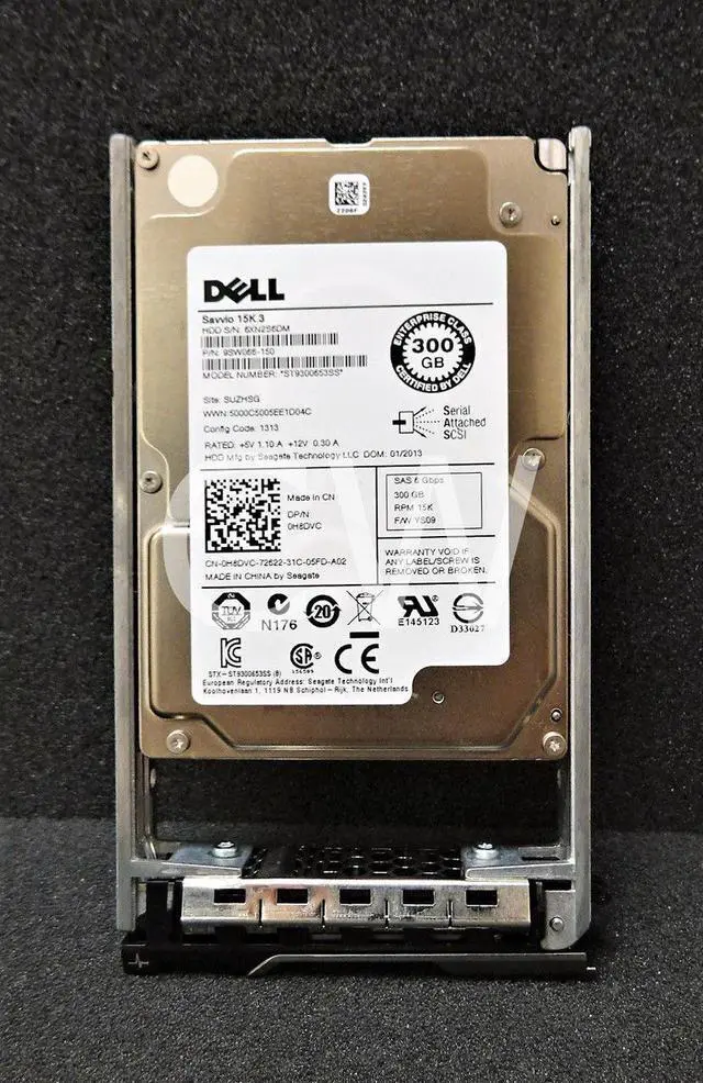 Main image of Dell H8DVC 0H8DVC 300GB 15K 6G 2.5" SAS HDD Hard Drive ST9300653SS W/ TRAY