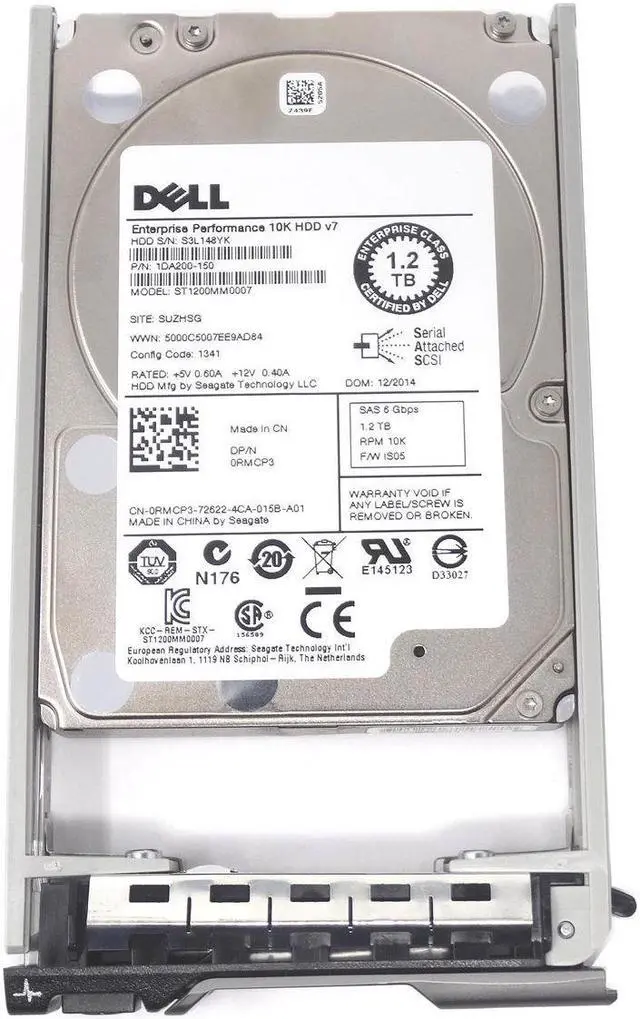 Main image of RMCP3 Dell Enterprise 1.2TB 10K 6Gbps SAS 2.5" Hard Drive w/ Tray ST1200MM0007