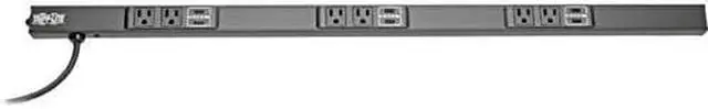 Alt view image 6 of 14 - Tripp Lite - PSC360610USBB - Tripp Lite Power Strip 6-Outlet w 6-Port USB Charging 5-15R 10ft Cord 36in - NEMA 5-15P - 6