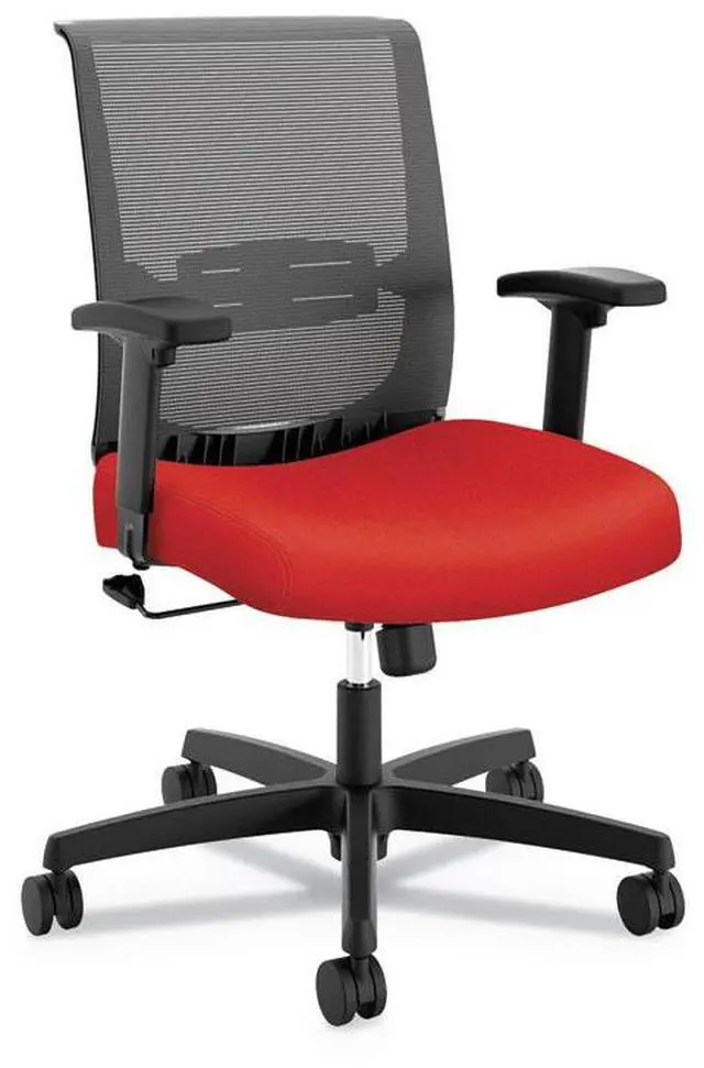 Main image of HON Mid-Back Task Chair with Swivel-Tilt Control  Supports up to 275 lbs.  Red Seat  Black Back  Black Base CMZ1ACU67