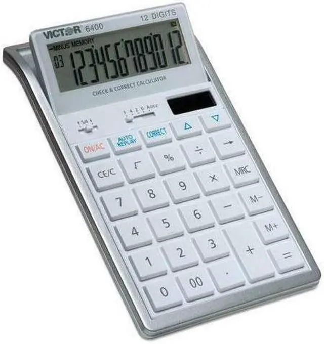 Alt view image 11 of 20 - Victor 6400 Professional Desktop Calculator with Auto Replay, Check & Correct