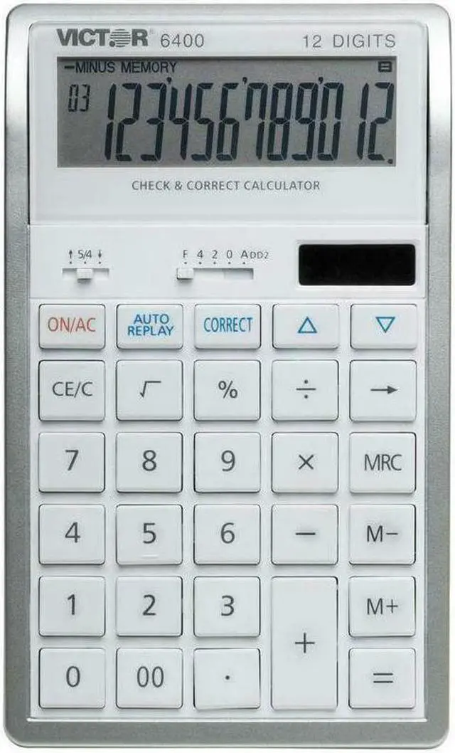 Alt view image 13 of 20 - Victor 6400 Professional Desktop Calculator with Auto Replay, Check & Correct
