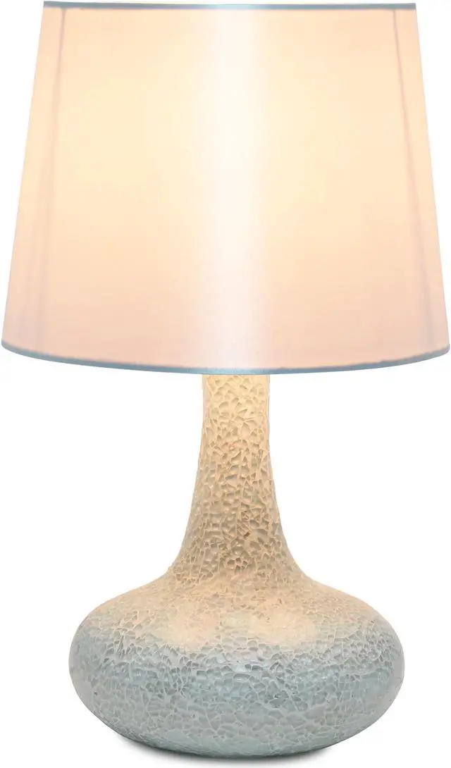 Alt view image 2 of 14 - Simple Designs Mosaic Tiled Glass Genie Table Lamp with Fabric Shade