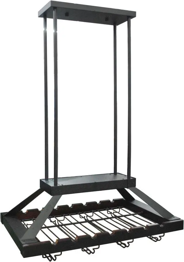 Alt view image 2 of 17 - Elegant Designs 2 Light LED Overhead Wine Rack, Oil Rubbed Bronze