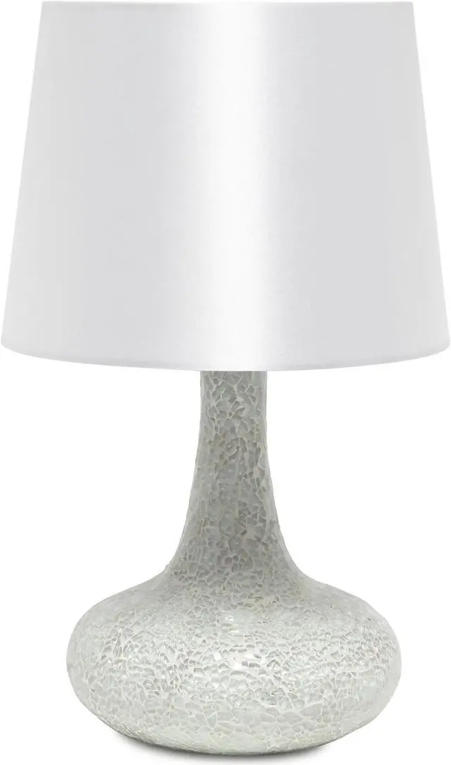 Main image of Simple Designs Mosaic Tiled Glass Genie Table Lamp with Fabric Shade