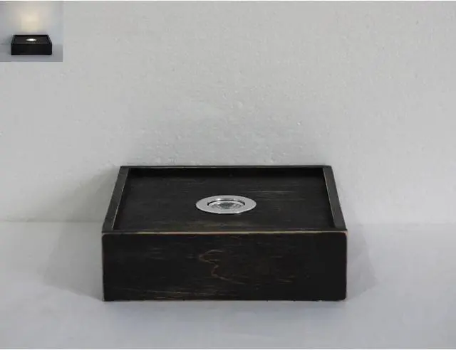 Main image of 7" Square Stained LED Floating Wall Shelf w/ Remote