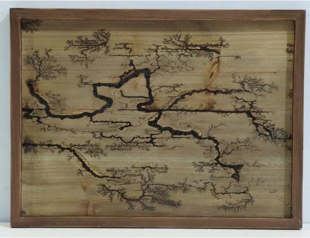 Main image of Rectangle LichtenburgWood Burning Wall Art (Brown )