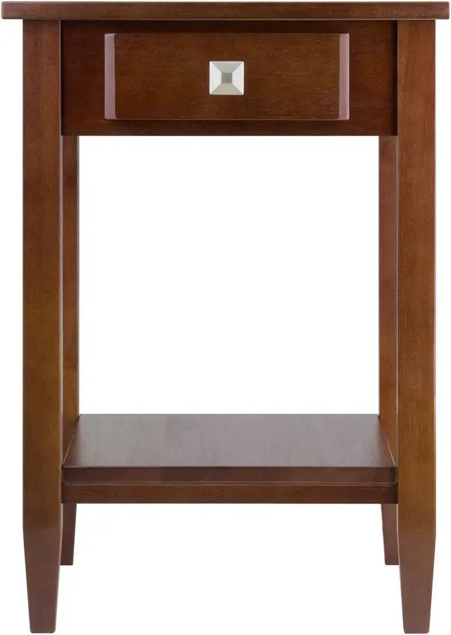 Alt view image 7 of 11 - Winsome Richmond 25.98" x 17.95" x 18.68" Wood End Table Tapered Leg Antique Walnut 94118