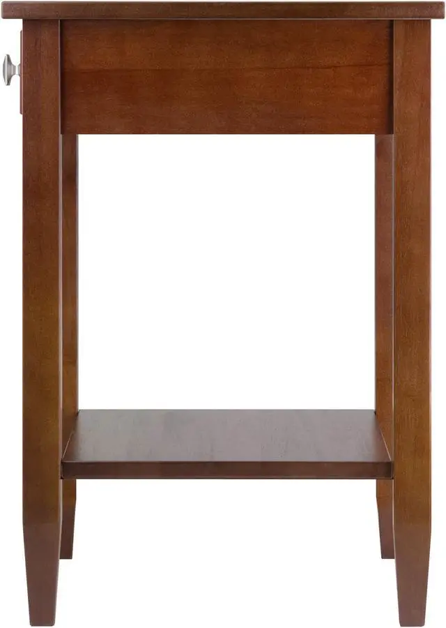 Alt view image 8 of 11 - Winsome Richmond 25.98" x 17.95" x 18.68" Wood End Table Tapered Leg Antique Walnut 94118