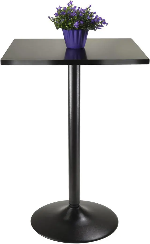 Alt view image 4 of 4 - Obsidian Square Pub Table - by Winsome Trading