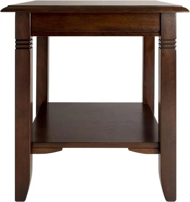 Alt view image 5 of 13 - Winsome Nolan Solid / Composite Wood End Table With Shelf - Cappuccino Finish