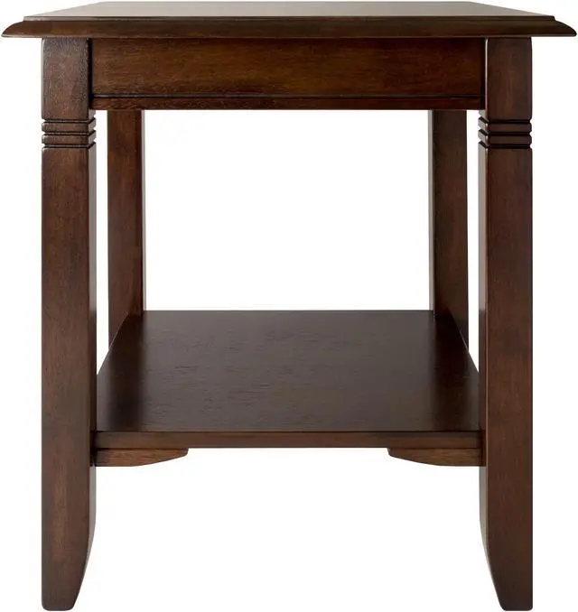 Alt view image 7 of 13 - Winsome Nolan Solid / Composite Wood End Table With Shelf - Cappuccino Finish