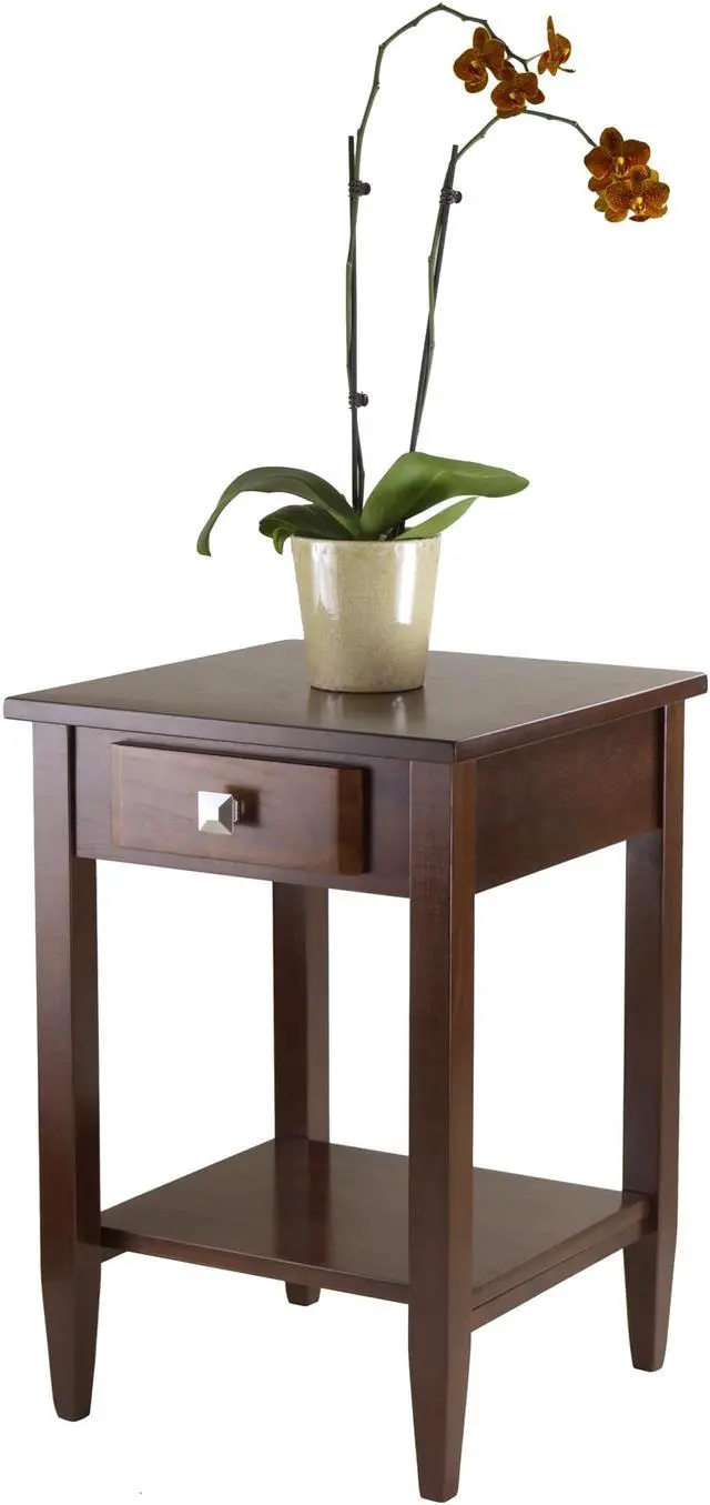 Alt view image 6 of 11 - Winsome Richmond 25.98" x 17.95" x 18.68" Wood End Table Tapered Leg Antique Walnut 94118