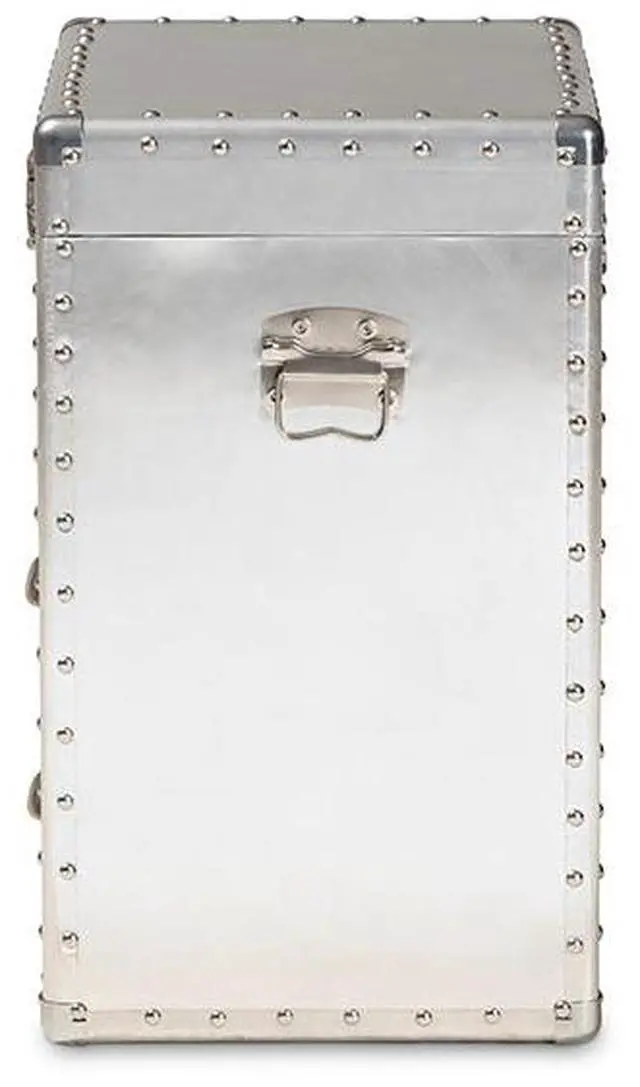 Alt view image 16 of 17 - Baxton Studio Serge French Industrial Silver Metal 2-Drawer Accent Storage Chest