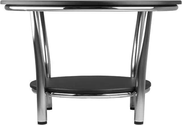Alt view image 8 of 10 - Maya Round Coffee Table, Black Top, Metal Legs By Winsome Wood
