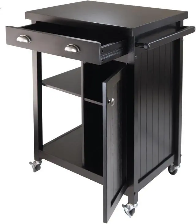 Alt view image 6 of 12 - Winsome Wood 20727 Timber Kitchen Cart, Black