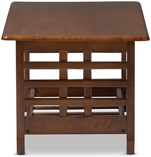 Alt view image 5 of 5 - Baxton Studio Larissa Modern Classic Mission Style Living Room Occasional Coffee Table Cherry Brown/Contemporary