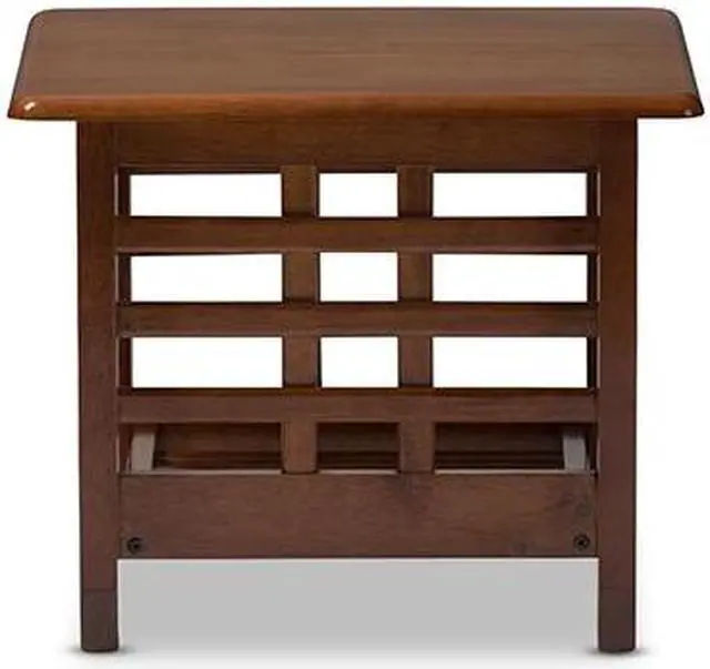 Alt view image 5 of 5 - Baxton Studio Larissa Modern Classic Mission Style Living Room Occasional End Table Cherry Brown/Contemporary