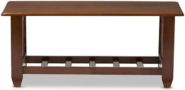 Alt view image 3 of 5 - Baxton Studio Larissa Modern Classic Mission Style Living Room Occasional Coffee Table Cherry Brown/Contemporary