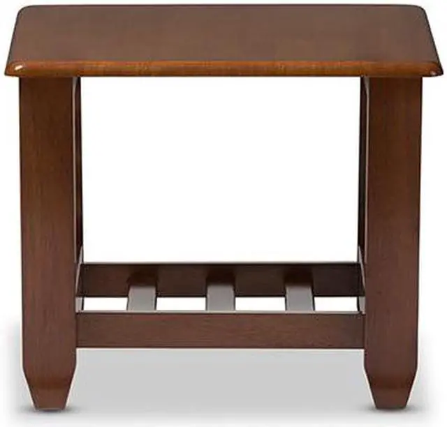 Alt view image 3 of 5 - Baxton Studio Larissa Modern Classic Mission Style Living Room Occasional End Table Cherry Brown/Contemporary