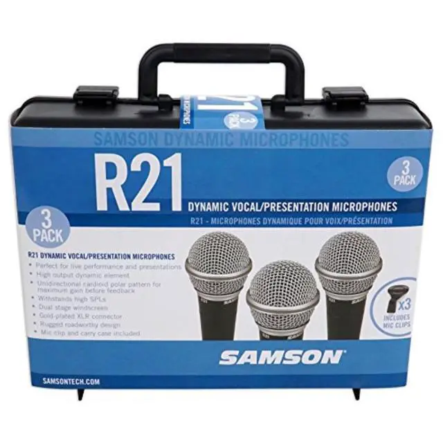 Alt view image 15 of 18 - Samson R21 3-Piece Mic Set